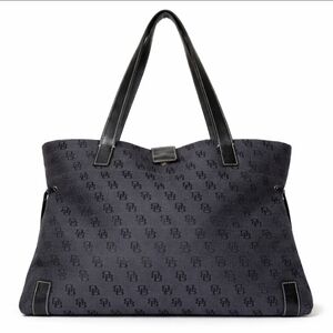 Dooney & Bourke Signature Jacquard Tote - Black & Leather Trim